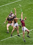 8 June 2025; Mikey Carey of Kilkenny wins possession ahead of Cathal Mannion of Galway, right, during the Leinster GAA Senior Hurling Championship final match between Kilkenny and Galway at Croke Park in Dublin. Photo by Piaras Ó Mídheach/Sportsfile