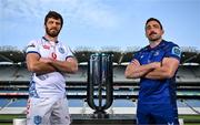 10 June 2025; Leinster captain Jack Conan, right, and Vodacom Bulls captain Ruan Norté in attendance for the URC Grand Final Captain's Photocall at Croke Park in Dublin. Leinster take on the Vodacom Bulls from South Africa this Saturday in the BKT URC Grand Final at Croke Park. Tickets are on sale from €20 on www.ticketmaster.ie. Photo by David Fitzgerald/Sportsfile