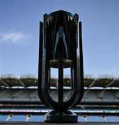 10 June 2025; The URC trophy is seen in the Hogan Stand at the URC Grand Final Captain's Photocall at Croke Park in Dublin. Leinster take on the Vodacom Bulls from South Africa this Saturday in the BKT URC Grand Final at Croke Park. Tickets are on sale from €20 on www.ticketmaster.ie. Photo by David Fitzgerald/Sportsfile