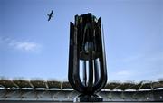10 June 2025; The URC trophy is seen in the Hogan Stand at the URC Grand Final Captain's Photocall at Croke Park in Dublin. Leinster take on the Vodacom Bulls from South Africa this Saturday in the BKT URC Grand Final at Croke Park. Tickets are on sale from €20 on www.ticketmaster.ie. Photo by David Fitzgerald/Sportsfile