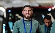 10 June 2025; Ryan Manning of Republic of Ireland arrives before the international friendly match between Luxembourg and Republic of Ireland at Stade de Luxembourg in Luxembourg. Photo by Stephen McCarthy/Sportsfile
