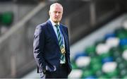 10 June 2025; Northern Ireland manager Michael O'Neill before the International Friendly match between Northern Ireland and Iceland at Clearer Twist National Football Stadium at Windsor Park in Belfast. Photo by Ramsey Cardy/Sportsfile
