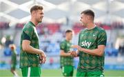 10 June 2025; Nathan Collins, left, and Evan Ferguson of Republic of Ireland before the international friendly match between Luxembourg and Republic of Ireland at Stade de Luxembourg in Luxembourg. Photo by Stephen McCarthy/Sportsfile