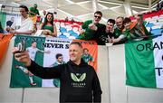 10 June 2025; Republic of Ireland head coach Heimir Hallgrimsson takes a 'selfie' with Republic of Ireland supporters before the international friendly match between Luxembourg and Republic of Ireland at Stade de Luxembourg in Luxembourg. Photo by Stephen McCarthy/Sportsfile