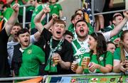 10 June 2025; Republic of Ireland supporters before the international friendly match between Luxembourg and Republic of Ireland at Stade de Luxembourg in Luxembourg. Photo by Stephen McCarthy/Sportsfile