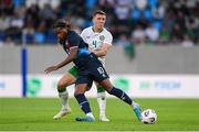 10 June 2025; Gerson Rodrigues of Luxembourg in action against Dara O'Shea of Republic of Ireland during the international friendly match between Luxembourg and Republic of Ireland at Stade de Luxembourg in Luxembourg. Photo by Stephen McCarthy/Sportsfile
