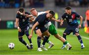10 June 2025; Killian Phillips of Republic of Ireland in action against Luxembourg players, from left, Danel Sinani, Seid Korac and Eldin Dzogovic during the international friendly match between Luxembourg and Republic of Ireland at Stade de Luxembourg in Luxembourg. Photo by Stephen McCarthy/Sportsfile