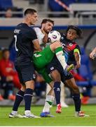 10 June 2025; Troy Parrott of Republic of Ireland in action against Seid Korac, left, and Leandro Barreiro of Luxembourg during the international friendly match between Luxembourg and Republic of Ireland at Stade de Luxembourg in Luxembourg. Photo by Stephen McCarthy/Sportsfile