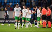 10 June 2025; Nathan Collins of Republic of Ireland reacts after his side's draw in the international friendly match between Luxembourg and Republic of Ireland at Stade de Luxembourg in Luxembourg. Photo by Stephen McCarthy/Sportsfile