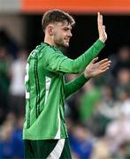 10 June 2025; Conor Bradley of Northern Ireland after the International Friendly match between Northern Ireland and Iceland at Clearer Twist National Football Stadium at Windsor Park in Belfast. Photo by Ramsey Cardy/Sportsfile