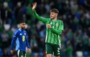 10 June 2025; Conor Bradley of Northern Ireland after the International Friendly match between Northern Ireland and Iceland at Clearer Twist National Football Stadium at Windsor Park in Belfast. Photo by Ramsey Cardy/Sportsfile
