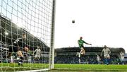 10 June 2025; Daniel Ballard of Northern Ireland heads at goal during the International Friendly match between Northern Ireland and Iceland at Clearer Twist National Football Stadium at Windsor Park in Belfast. Photo by Ramsey Cardy/Sportsfile