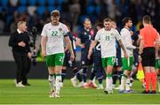 10 June 2025; Nathan Collins of Republic of Ireland reacts after the international friendly match between Luxembourg and Republic of Ireland at Stade de Luxembourg in Luxembourg. Photo by Stephen McCarthy/Sportsfile