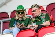 10 June 2025; Republic of Ireland supporters before the international friendly match between Luxembourg and Republic of Ireland at Stade de Luxembourg in Luxembourg. Photo by Stephen McCarthy/Sportsfile