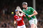 7 June 2025; Diarmaid Byrnes of Limerick during the Munster GAA Hurling Senior Championship final match between Limerick and Cork at TUS Gaelic Grounds in Limerick. Photo by Piaras Ó Mídheach/Sportsfile
