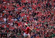 7 June 2025; A general view of spectators as Séamus Harnedy of Cork makes a pass during the Munster GAA Hurling Senior Championship final match between Limerick and Cork at TUS Gaelic Grounds in Limerick. Photo by Piaras Ó Mídheach/Sportsfile