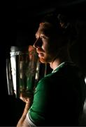 10 June 2025; Cian Lynch of Limerick poses for a portrait with the Liam MacCarthy cup at the national launch of the GAA Hurling All-Ireland Senior Championship Series at Kinnitty Castle in Offaly. Photo by Brendan Moran/Sportsfile