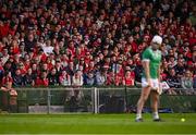 7 June 2025; Spectators look on as Aaron Gillane of Limerick prepares to take a free during the Munster GAA Hurling Senior Championship final match between Limerick and Cork at TUS Gaelic Grounds in Limerick. Photo by Piaras Ó Mídheach/Sportsfile