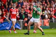 7 June 2025; Darragh O'Donovan of Limerick scores a point during the Munster GAA Hurling Senior Championship final match between Limerick and Cork at TUS Gaelic Grounds in Limerick. Photo by Piaras Ó Mídheach/Sportsfile