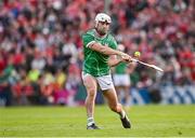 7 June 2025; Aaron Gillane of Limerick during the Munster GAA Hurling Senior Championship final match between Limerick and Cork at TUS Gaelic Grounds in Limerick. Photo by Piaras Ó Mídheach/Sportsfile