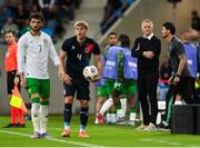 10 June 2025; Republic of Ireland head coach Heimir Hallgrimsson, right, during the international friendly match between Luxembourg and Republic of Ireland at Stade de Luxembourg in Luxembourg. Photo by Stephen McCarthy/Sportsfile