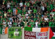 10 June 2025; Republic of Ireland supporters before the international friendly match between Luxembourg and Republic of Ireland at Stade de Luxembourg in Luxembourg. Photo by Stephen McCarthy/Sportsfile