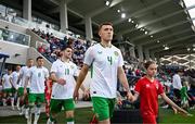 10 June 2025; Dara O'Shea of Republic of Ireland walks out for the international friendly match between Luxembourg and Republic of Ireland at Stade de Luxembourg in Luxembourg. Photo by Stephen McCarthy/Sportsfile