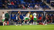 10 June 2025; John Joe Patrick Finn of Republic of Ireland comes onto the pitch during a substitution, for his Republic of Ireland debut, during the international friendly match between Luxembourg and Republic of Ireland at Stade de Luxembourg in Luxembourg. Photo by Stephen McCarthy/Sportsfile