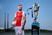 13 June 2025; Ryan McLaughlin of St Patrick's Athletic during a Football Doesn’t Stop for the Summer photocall for Virgin Media Television on Sandymount Beach in Dublin. Photo by David Fitzgerald/Sportsfile