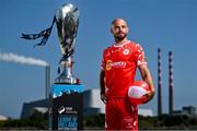 13 June 2025; Mark Coyle of Shelbourne during a Football Doesn’t Stop for the Summer photocall for Virgin Media Television on Sandymount Beach in Dublin. Photo by David Fitzgerald/Sportsfile