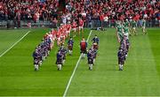 7 June 2025; A general view of the parade before the Munster GAA Hurling Senior Championship final match between Limerick and Cork at TUS Gaelic Grounds in Limerick. Photo by Piaras Ó Mídheach/Sportsfile