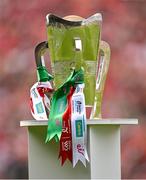 7 June 2025; A general view of the Mick Mackey Cup before the Munster GAA Hurling Senior Championship final match between Limerick and Cork at TUS Gaelic Grounds in Limerick. Photo by Piaras Ó Mídheach/Sportsfile