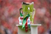 7 June 2025; A general view of the Mick Mackey Cup before the Munster GAA Hurling Senior Championship final match between Limerick and Cork at TUS Gaelic Grounds in Limerick. Photo by Piaras Ó Mídheach/Sportsfile