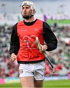 7 June 2025; Tim O'Mahony of Cork wearing a Dillon Quirke Foundation bib before the Munster GAA Hurling Senior Championship final match between Limerick and Cork at TUS Gaelic Grounds in Limerick. Photo by Piaras Ó Mídheach/Sportsfile
