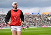 7 June 2025; Tim O'Mahony of Cork wearing a Dillon Quirke Foundation bib before the Munster GAA Hurling Senior Championship final match between Limerick and Cork at TUS Gaelic Grounds in Limerick. Photo by Piaras Ó Mídheach/Sportsfile