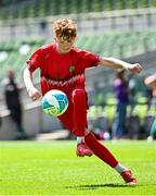 11 June 2025; Eliah Kenny of Clonmoney NS, Newmarket on Fergus, Clare, during the FAI Primary 5s Finals Day at the Aviva Stadium in Dublin. Photo by Seb Daly/Sportsfile