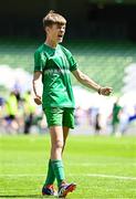 11 June 2025; Mark Macken of Cornafulla NS, Roscommon, celebrates his side's victory during the FAI Primary 5s Finals Day at the Aviva Stadium in Dublin. Photo by Seb Daly/Sportsfile