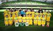 11 June 2025; Scoil Íosagáin, Buncrana, Inishowen, Donegal, players and teachers after the FAI Primary 5s Finals Day at the Aviva Stadium in Dublin. Photo by Seb Daly/Sportsfile
