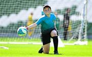 11 June 2025; Rory Mc Carville of St Mary’s NS, Threemilehouse, Monaghan, during the FAI Primary 5s Finals Day at the Aviva Stadium in Dublin. Photo by Seb Daly/Sportsfile