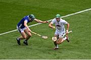 8 June 2025; Jack Sheridan of Kildare in action against Diarmaid Conway of Laois during the Joe McDonagh Cup final match between Kildare and Laois at Croke Park in Dublin. Photo by Piaras Ó Mídheach/Sportsfile