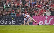 7 June 2025; Cork goalkeeper Patrick Collins looks on as Declan Hannon of Limerick's shot goes wide for the last penalty during the penalty shoot-out of the Munster GAA Hurling Senior Championship final match between Limerick and Cork at TUS Gaelic Grounds in Limerick. Photo by Piaras Ó Mídheach/Sportsfile
