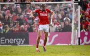 7 June 2025; Darragh Fitzgibbon reacts after picking up an injury taking a penalty during the penalty shoot-out of the Munster GAA Hurling Senior Championship final match between Limerick and Cork at TUS Gaelic Grounds in Limerick. Photo by Piaras Ó Mídheach/Sportsfile