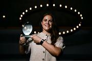 12 June 2025; Westmeath star Sarah Dillon is pictured with The Croke Park Hotel/LGFA Player of the Month award for May 2025, at The Croke Park Hotel in Jones Road, Dublin. Sarah scored 1-4 in the 2025 TG4 Leinster Final victory over Laois – and six points in the semi-final win against Wexford. Photo by Ben McShane/Sportsfile
