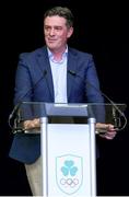 12 June 2025; Chief Executive of the Olympic Federation of Ireland Peter Sherrard speaking during the annual Team Ireland Olympic Golf Fundraiser at The K Club in Kildare in support of the Make a Difference fund, helping athletes pursue their sporting dreams. Photo by Matt Browne/Sportsfile