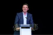 12 June 2025; Chief Executive of the Olympic Federation of Ireland Peter Sherrard speaking during the annual Team Ireland Olympic Golf Fundraiser at The K Club in Kildare in support of the Make a Difference fund, helping athletes pursue their sporting dreams. Photo by Matt Browne/Sportsfile