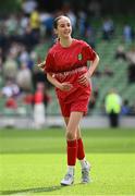 11 June 2025; Aoife Halley of Monaleen NS, Limerick, during the FAI Primary 5s Finals Day at the Aviva Stadium in Dublin. Photo by Seb Daly/Sportsfile
