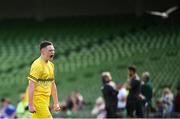 11 June 2025; Danny Bradley of Scoil Íosagáin, Buncrana, Inishowen, Donegal, celebrates his side scoring a goal during the FAI Primary 5s Finals Day at the Aviva Stadium in Dublin. Photo by Seb Daly/Sportsfile