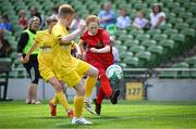 11 June 2025; Mia O’Dwyer of Catherine McAuley School, Limerick, during the FAI Primary 5s Finals Day at the Aviva Stadium in Dublin. Photo by Seb Daly/Sportsfile