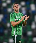 10 June 2025; Ruairi McConville of Northern Ireland during the International Friendly between Northern Ireland and Iceland at Clearer Twist National Football Stadium at Windsor Park in Belfast. Photo by Ramsey Cardy/Sportsfile