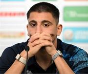 9 June 2025; Seid Korac during a Luxembourg press conference at the Stade de Luxembourg in Luxembourg. Photo by Stephen McCarthy/Sportsfile
